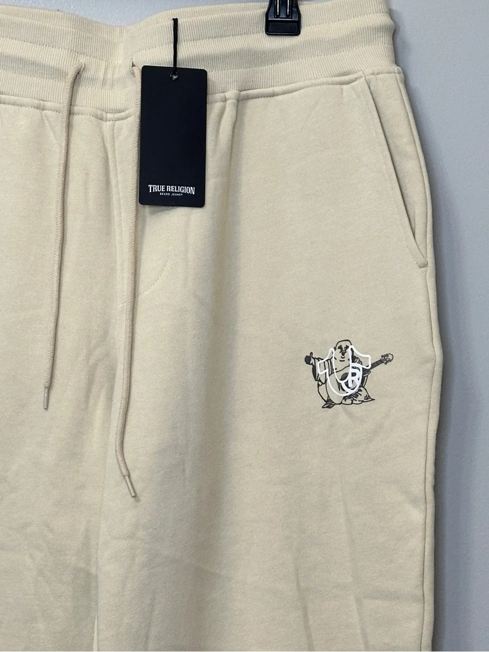 True Religion Buddha HS Jogger Sweatpants Fog Cream Off-White Men’s Large $109